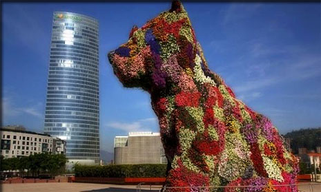 Bilbao chiot sculpture florale la vuelta 2019